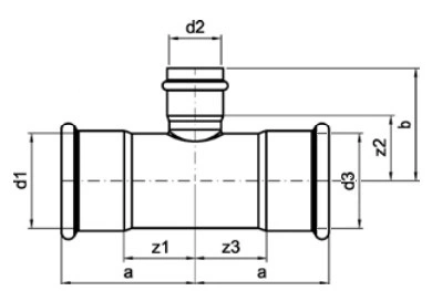 Тройник SANHA 9130 Дн35x22x35 Pу16 ВПр, переходной, из нержавеющей стали Тройник SANHA 9130 Дн35x22x35 Pу16 ВПр, переходной, из нержавеющей стали