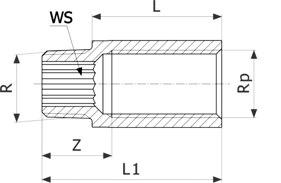 Удлинитель Viega 3525 1 1/4″ Дн32 Ру25 длина 25 мм, внутренняя/наружная резьба, корпус – бронза