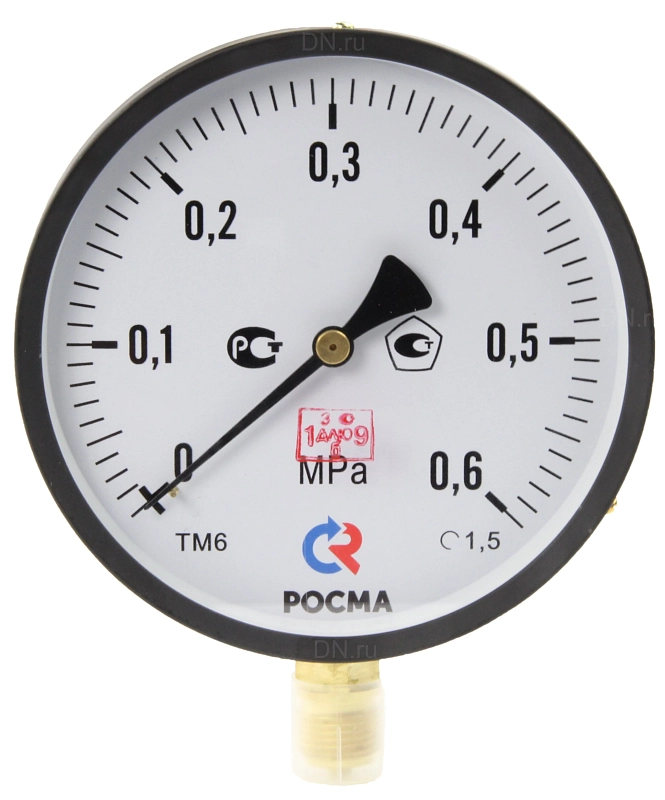Манометр радиальный Росма ТМ610-00 Ру16,шкала 0-16 кгс/см2, корпус 150 мм, присоединение М20х1.5
