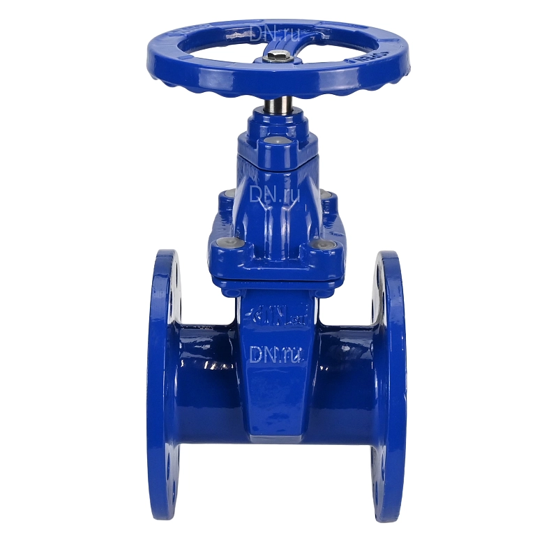 Задвижка клиновая 30ч39р (аналог МЗВ) Ду150 Ру10/16 фланцевая, корпус - чугун GGG50, уплотнение - EPDM, со штурвалом и невыдвижным шпинделем, цвет - синий (GVWN1414E-2W-F-S blue)